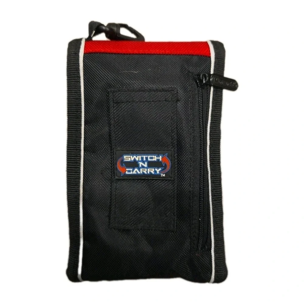 Nintendo DS Switch N Carry Case Wallet Style‎ Black & Red Padded W/2 Game Cases